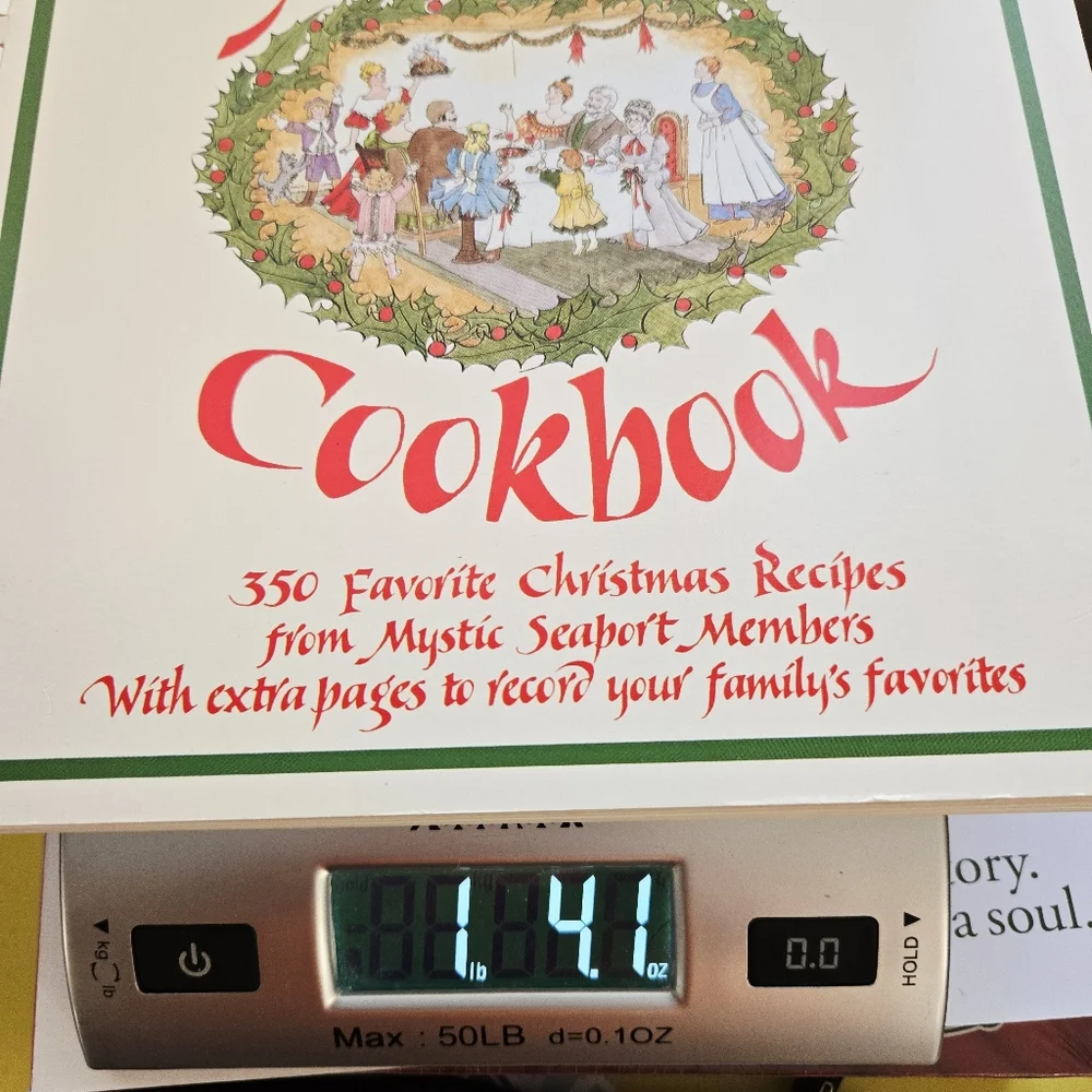 Christmas Memories Cookbook 1990 6th Printing Mystic Seaport Cottagecore -VG
